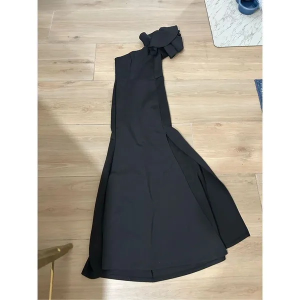 NEW Black Off Shoulder High Split Long Formal Party Dress Evening Gown SMALL - Image 3