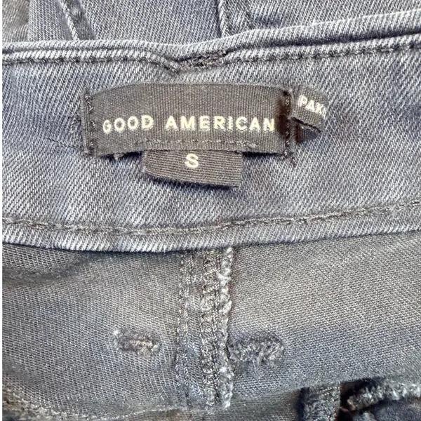 Good American Pull On Flare Jeans Washed Black Size Small‎ - Image 4