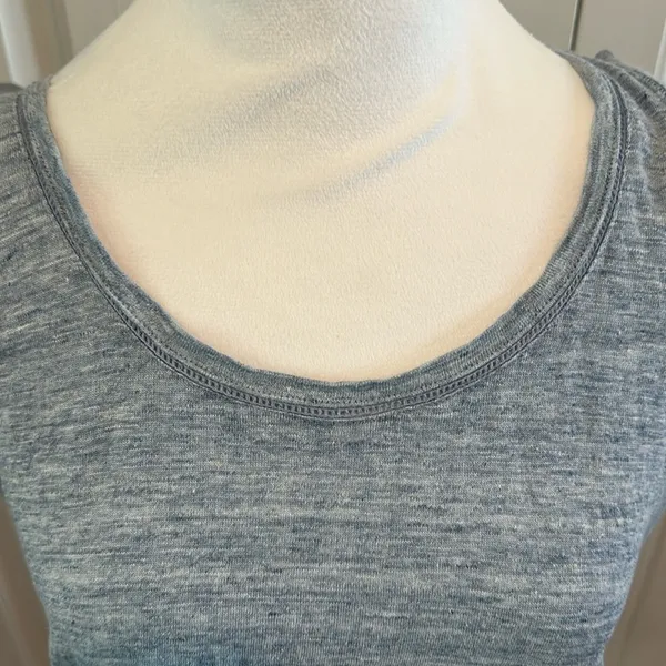 Ann Taylor‎ Large Heathered Light Blue Linen Sleeveless Tank Top - Image 2