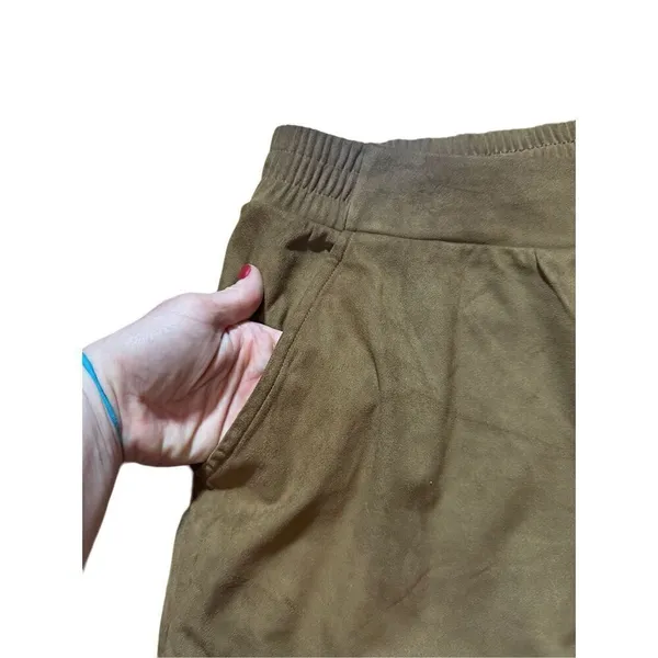 NWT Soft Surroundings Estancia Faux Suede‎ Jogger Ankle Saddle Brown Sz PXL - Image 11