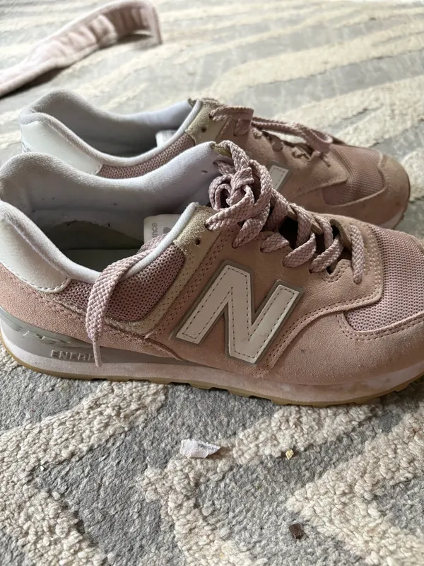 Women’s new balance classic 574 pink sneakers 8 - Image 2