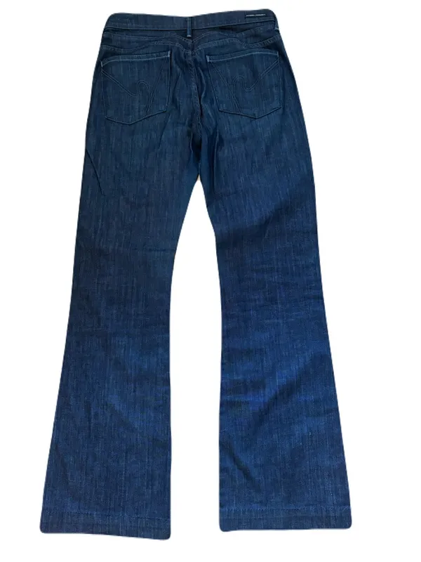 CITIZEN OF HUMANITY MID RISE HUTTON WIDE LEG FLARE DARK WASH SIZE 30 Inseam 34 - Image 11
