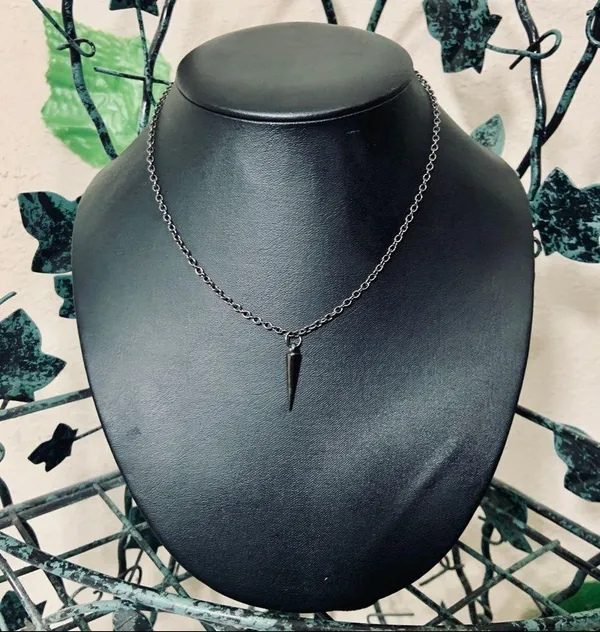 Spike Gunmetal Necklace Punk Goth Egirl New - Image 5