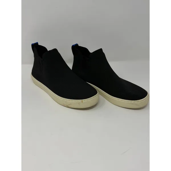 Rothy's Chelsea Sneaker Black Solid Knit Ankle Boot Women Size 7.5 - Image 2
