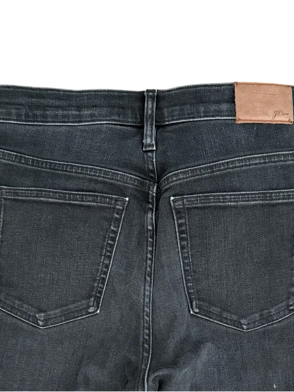 J Crew Washed Out Black Raw Hem Button Fly 9” Billie Demi Boot Cut Crop Jeans 27 - Image 5