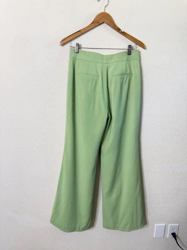 Alice + Olivia Deanna High Waisted Bootcut Trouser Pants in Seafoam Green Size 6 - Image 5