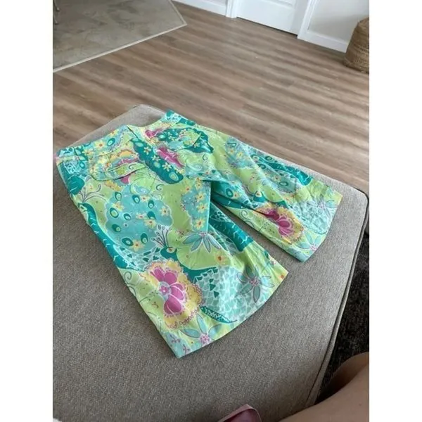 NEW WHITE TAGS Lilly Pulitzer‎ VINTAGE Short Shorts Pink Green 4 Stretch RARE - Image 4