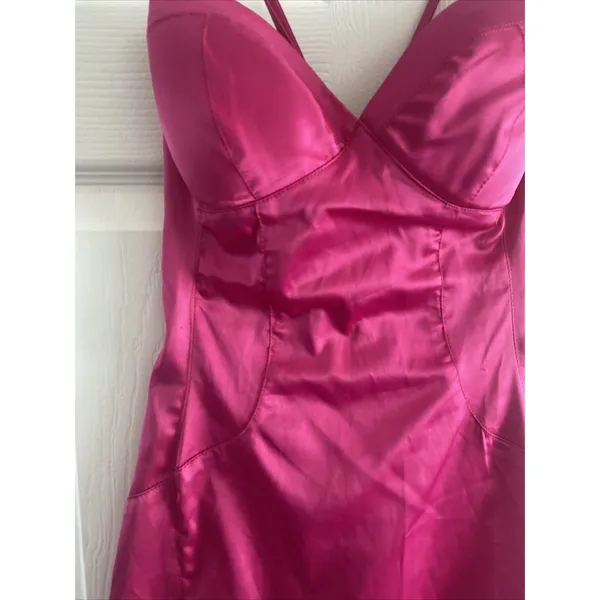 Rubber Ducky Corset‎ Satin Mini Dress Womens Size S Pink Y2K Bodycon Party Sexy - Image 4