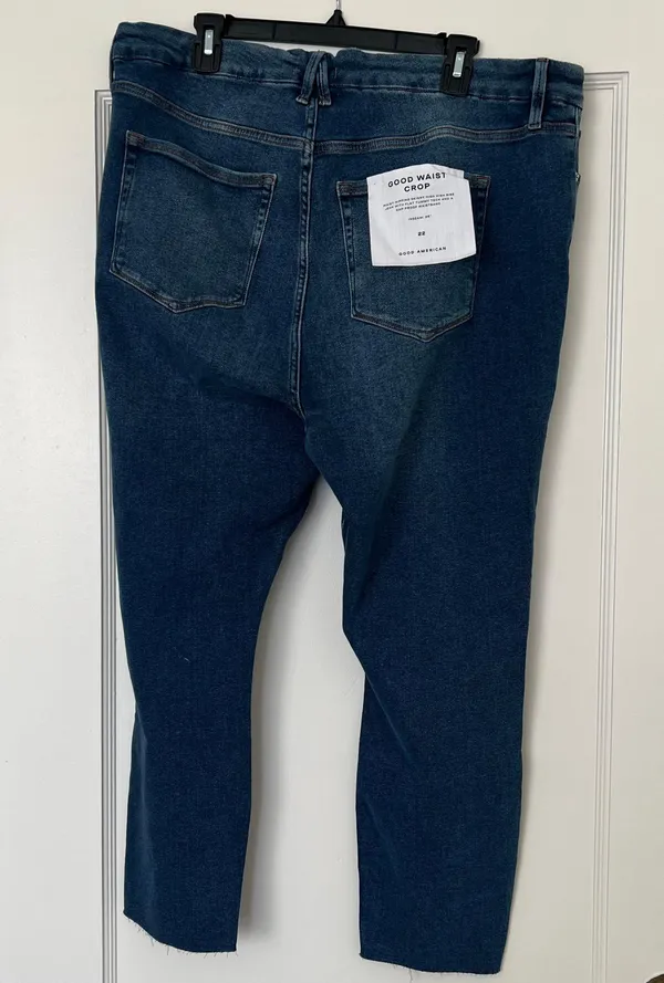 Good American Good Waist Crop Raw Edge High Rise Skinny Jeans Plus Size 22 NWT - Image 10