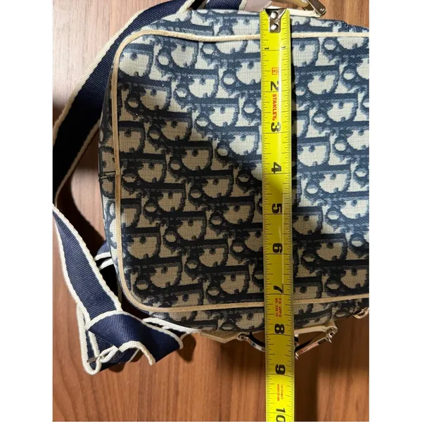 Christian Dior Trotter Monogram Messenger Bag Blue Adiorable Crossbody Vintage - Image 13