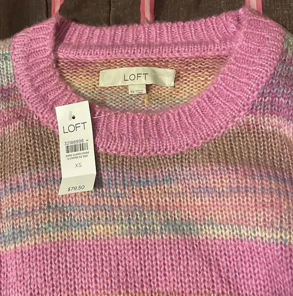 Loft Rainbow Spacedye Knit Sweater $79.50 NWT XS - Image 4