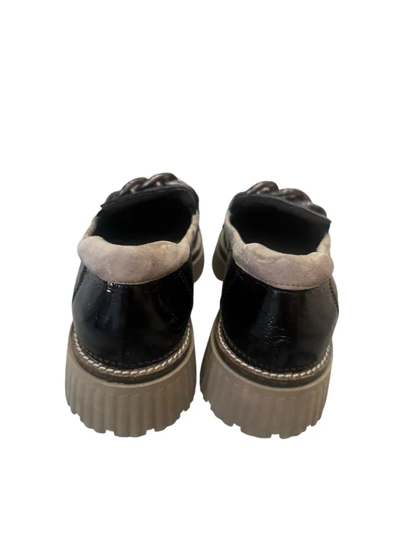 Softwaves Valene Black/Taupe patent leather loafers 38 NWOT - Image 5