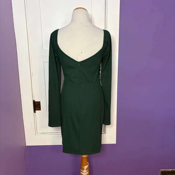 Hello Molly Green Kind‎ of Voodoo Dress Mini Green Long Sleeve Sweetheart Large - Image 3
