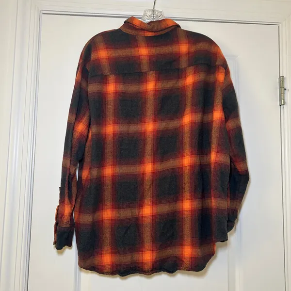 Old Navy Boyfriend Flannel Women's Size Large Evermore Swifty Fall Academia - Image 7