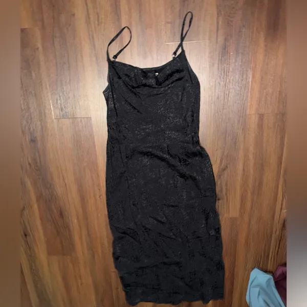 Nwot Anthropologie draped Amelie Black Jacquard slip dress $138 party formal - Image 9
