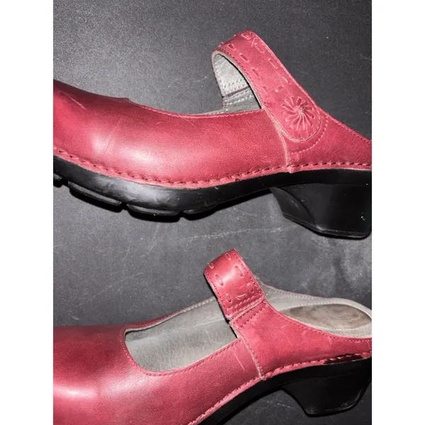 Dansko Ox Blood Red Leather Mary Jane Clogs Sz.9 Discontinued 2011 - Image 4