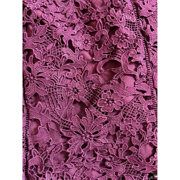 NWT ASTR The Label Lace Dress Size M Wine Cold Shoulder Floral Crochet Cocktail - Image 4