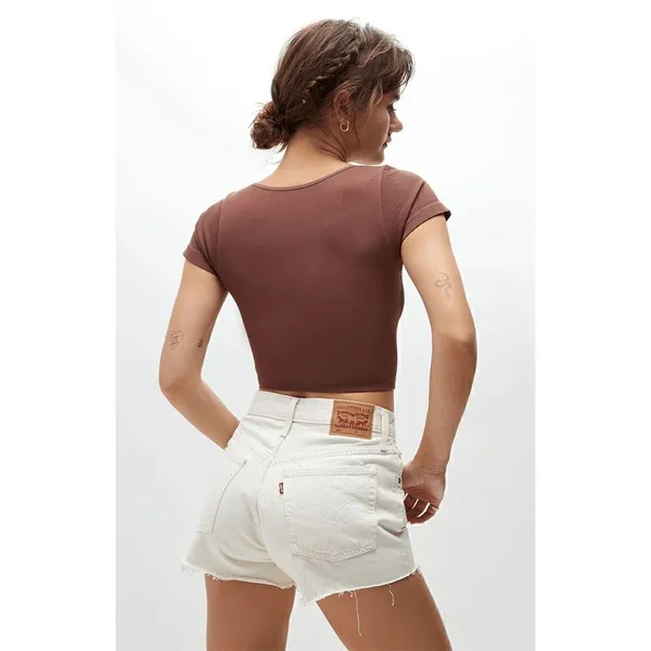 Levi’s Women's 501 Ivory Give Me Butterflies‎ Hi-Rise Denim Shorts, 30 NWT - Image 13