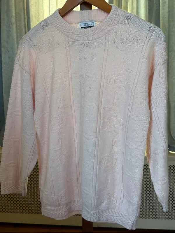 Adele pink sweater with textured knit L pattern #knitwear #textured Size L - Image 3