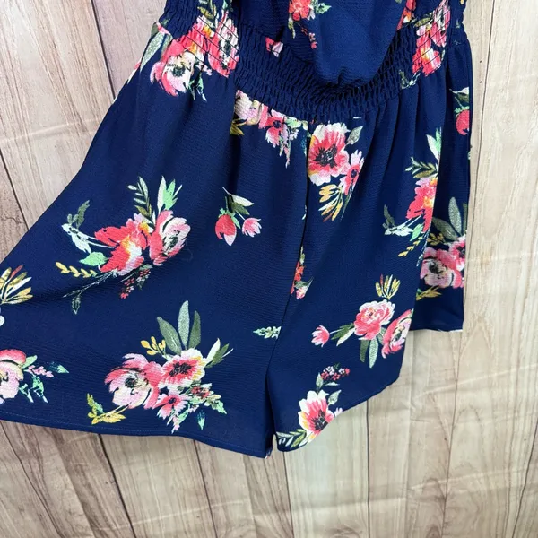 Rue21 Blue Floral Smocked Romper - Image 3