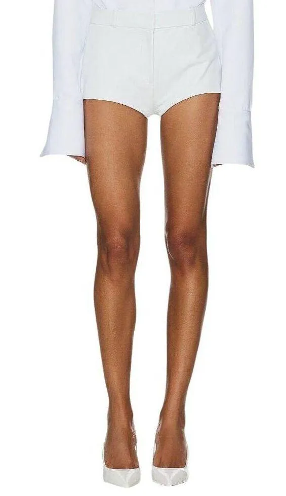 Lamarque Annaise Lamb Leather Shorts in White XSmall New Womens Hot - Image 4