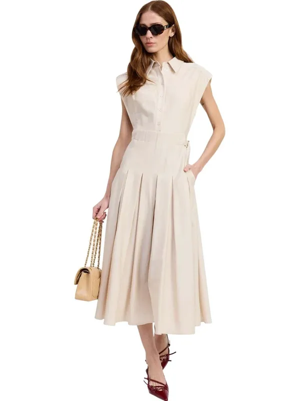 En Saison Quince Midi Shirt Dress in ecru Medium New Womens dresses - Image 14
