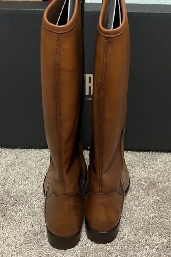 Frye Marissa Medallion inside zip Tall boot Color: Cognac Size 8.5 NIB - Image 12
