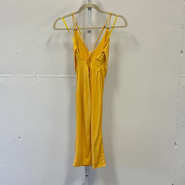 NWT Hello Molly Yellow Cowl Neck Midi Dress Open Back ST2605D XS US 2 - Image 4
