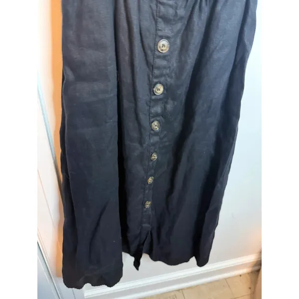 Reformation Tori Black Linen Midi Dress - Image 7