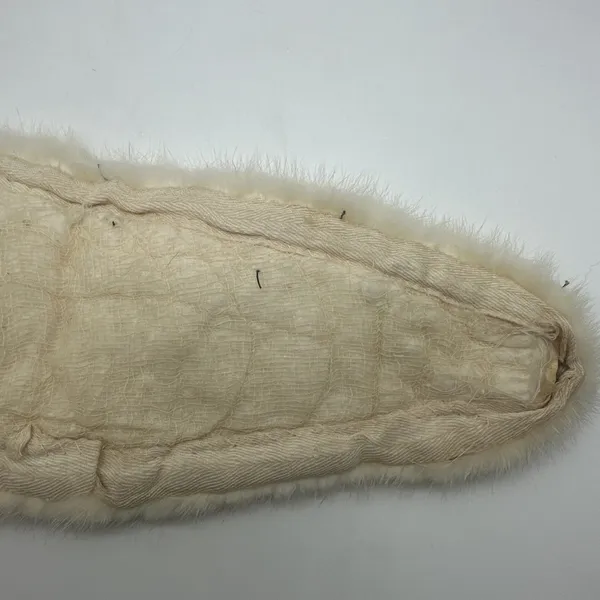 Vintage Genuine Fur Shawl Stole Wrap Cream Ivory Soft - Image 12