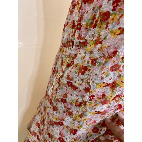 Lulus Babydoll Y2K Mini Dress Roses Floral Hippie Boho Cottage Sundress Medium - Image 12