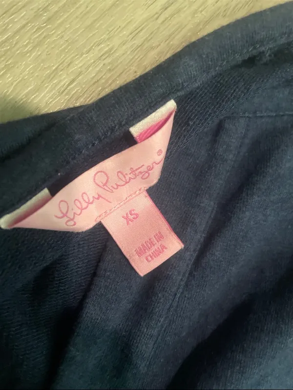 Lilly Pulitzer Navy V-Notch Pullover Top - Image 2