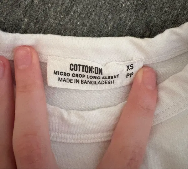 Cotton On Micro Crop Long Sleeve White - Image 2