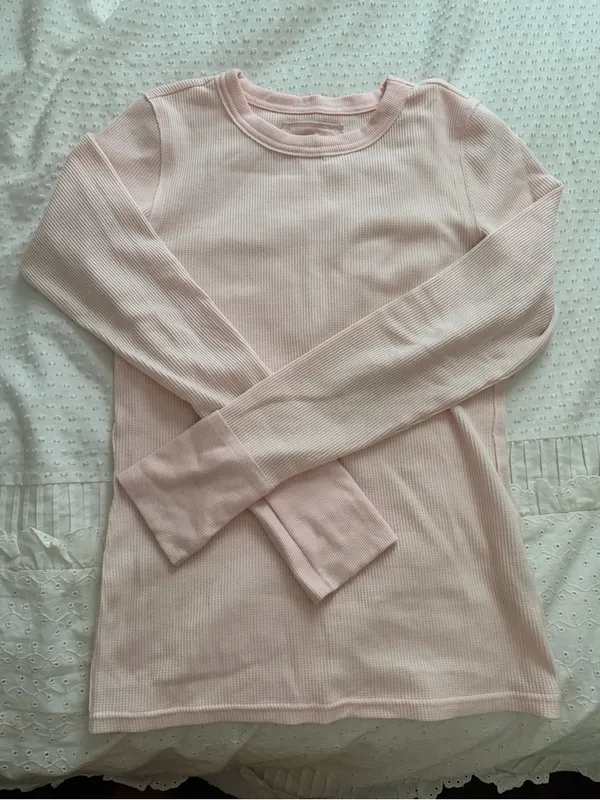 Aerie Essential Crew Layering T-Shirt | Pink - Image 2