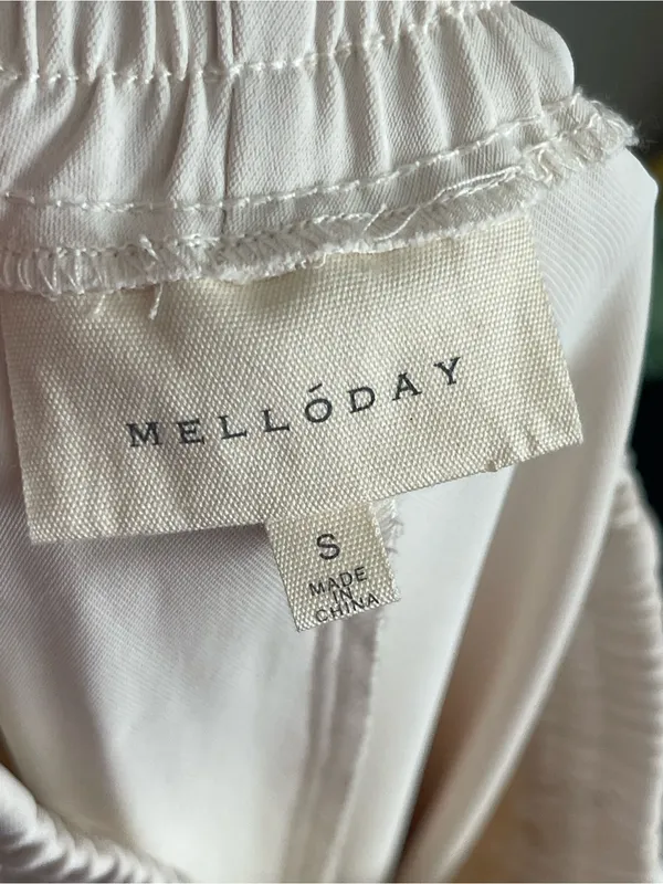 MELLODAY Off-White Drawstring Utility Joggers / Trousers Sz S - Image 7