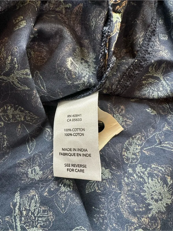Old Ranch Blue Floral Shirt Dress Sleeveless Tie Belt Vacation Cotton Casual - Image 4