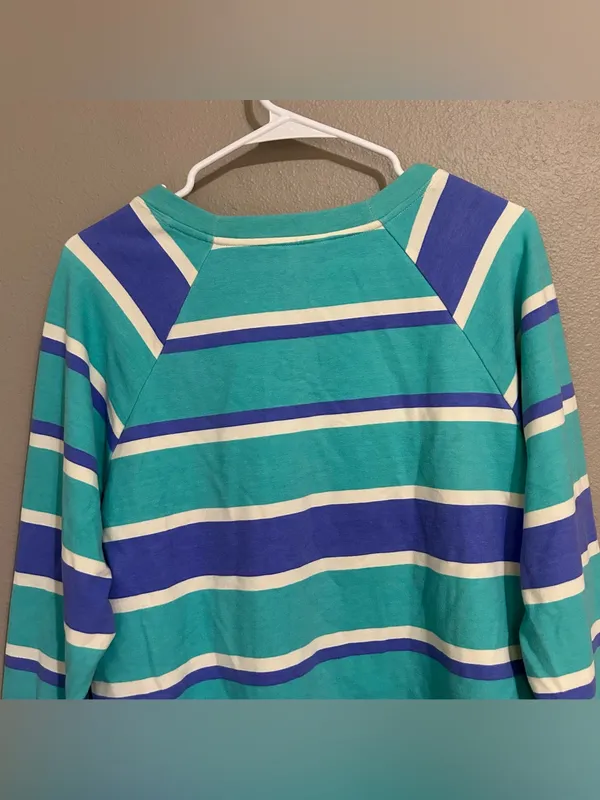 Wildfox Blue Striped Pullover Sweater & Shorts Loungewear Set Womens Size Medium - Image 7