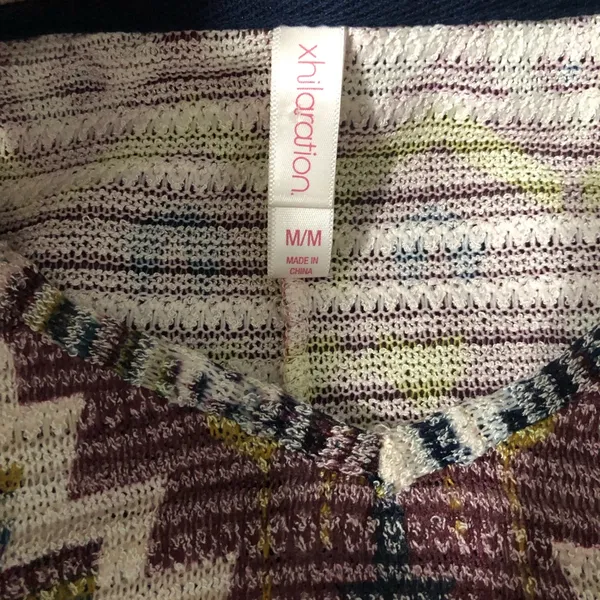 Boho Aztec western print‎ shirt tassel detail Xhilaration women’s size medium - Image 2