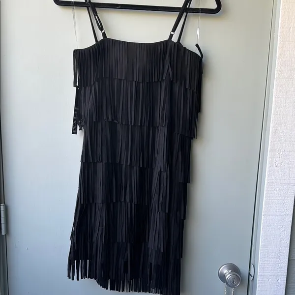 Trixxi Elegant Black Fringe Dress - Image 4
