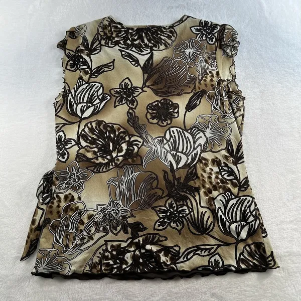 Style & Co Vtg Y2K Babydoll L Large Top Cap Sleeve Fairy Grunge Whimsigoth Goblincore Brown - Image 10