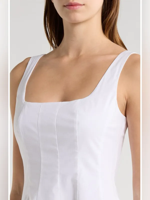 Staud Wells Mini Dress in White 6 - Image 3