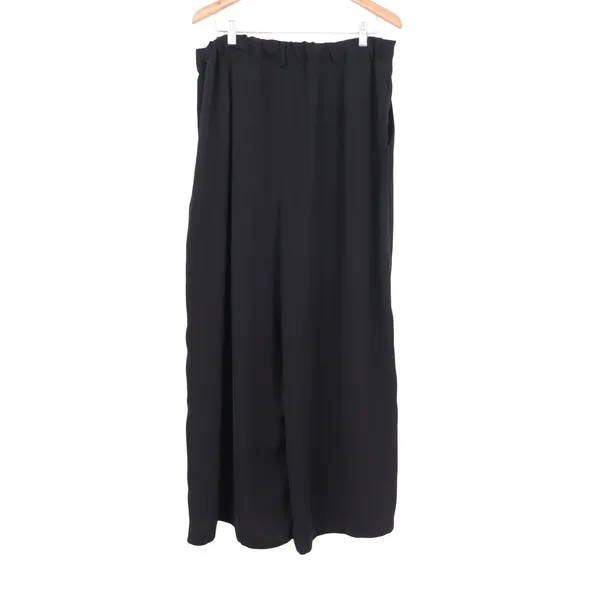 Tronjori Black Wide Leg Palazzo Pants High Waist Pleated Trousers XXL - Image 5