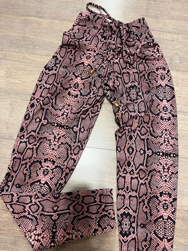 snakeskin print leggings Pink Size one size - Image 9