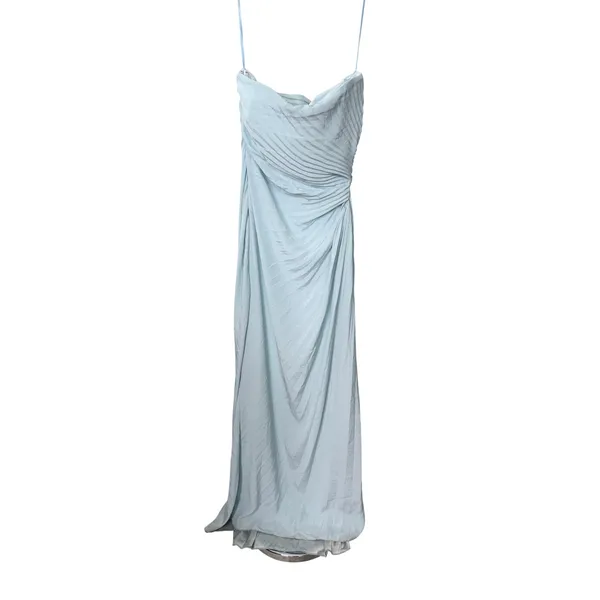 A.L.C. Frank Layla Gown Cascade Light Blue Pleated Satin Maxi Dress Size 8 - Image 4