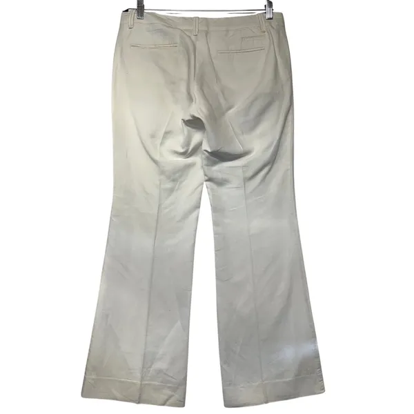 Gap Hip Slung Fit Trousers Off-white‎ Cotton Linen Wide Leg Pants 8 Regular - Image 7