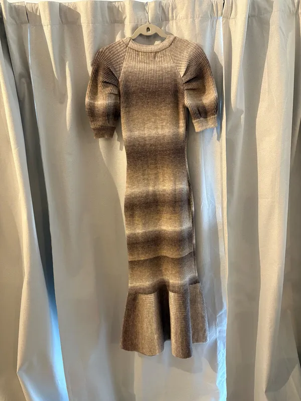 Sweater Maxi Dress Brown Size M - Image 2