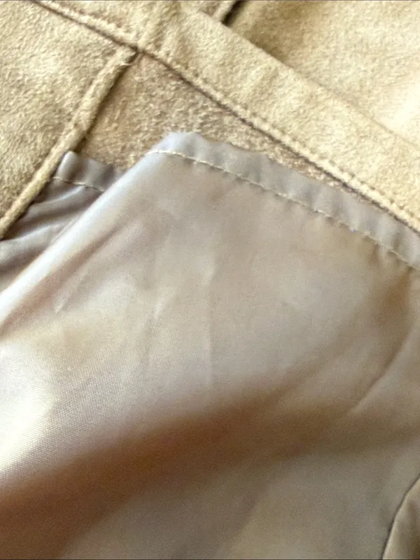XHILARATION Snap-Front Faux Suede A-Line Mini Skirt in Camel Size Medium - Image 8
