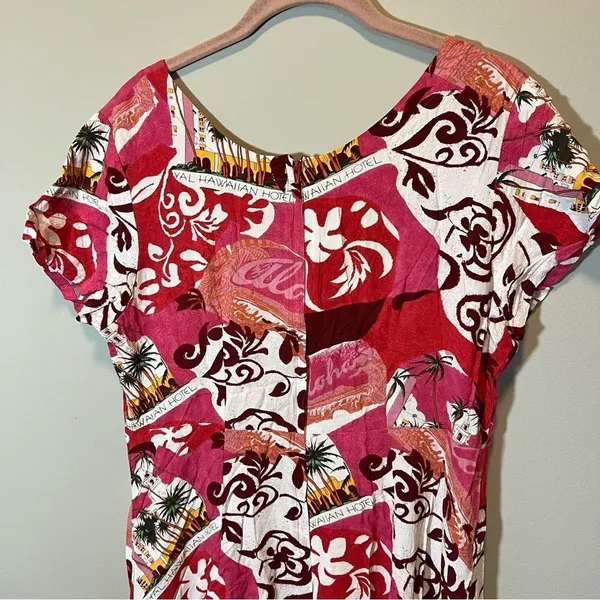 Jams World Aloha Hawaiian‎ Royal Hotel Dress Pink Large - Image 7