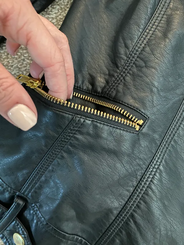 Quinn Leather Jacket Gold - Image 4