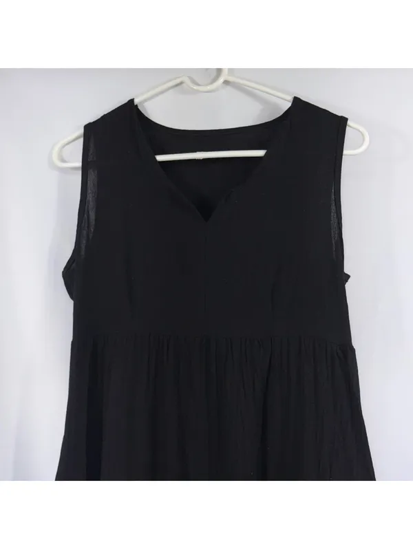 Women’s Black Sleeveless Maxi Dress Size S Casual Boho Minimalist - Image 2